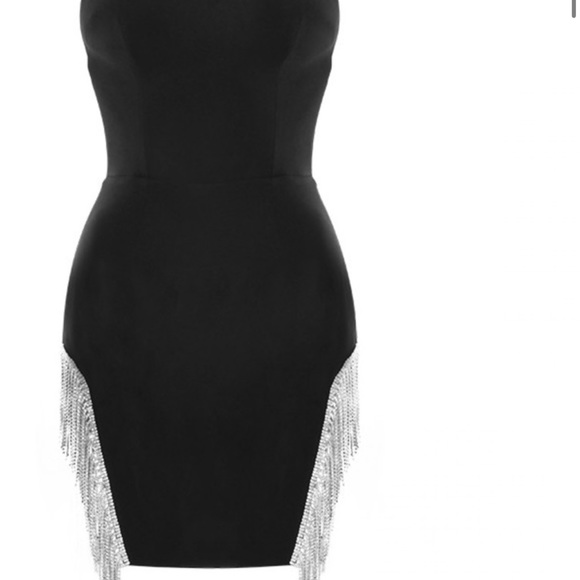 House of CB Black Rhinestone Trim Dress✨✨✨ - Picture 2 of 7